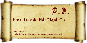 Paulicsek Mátyás névjegykártya
